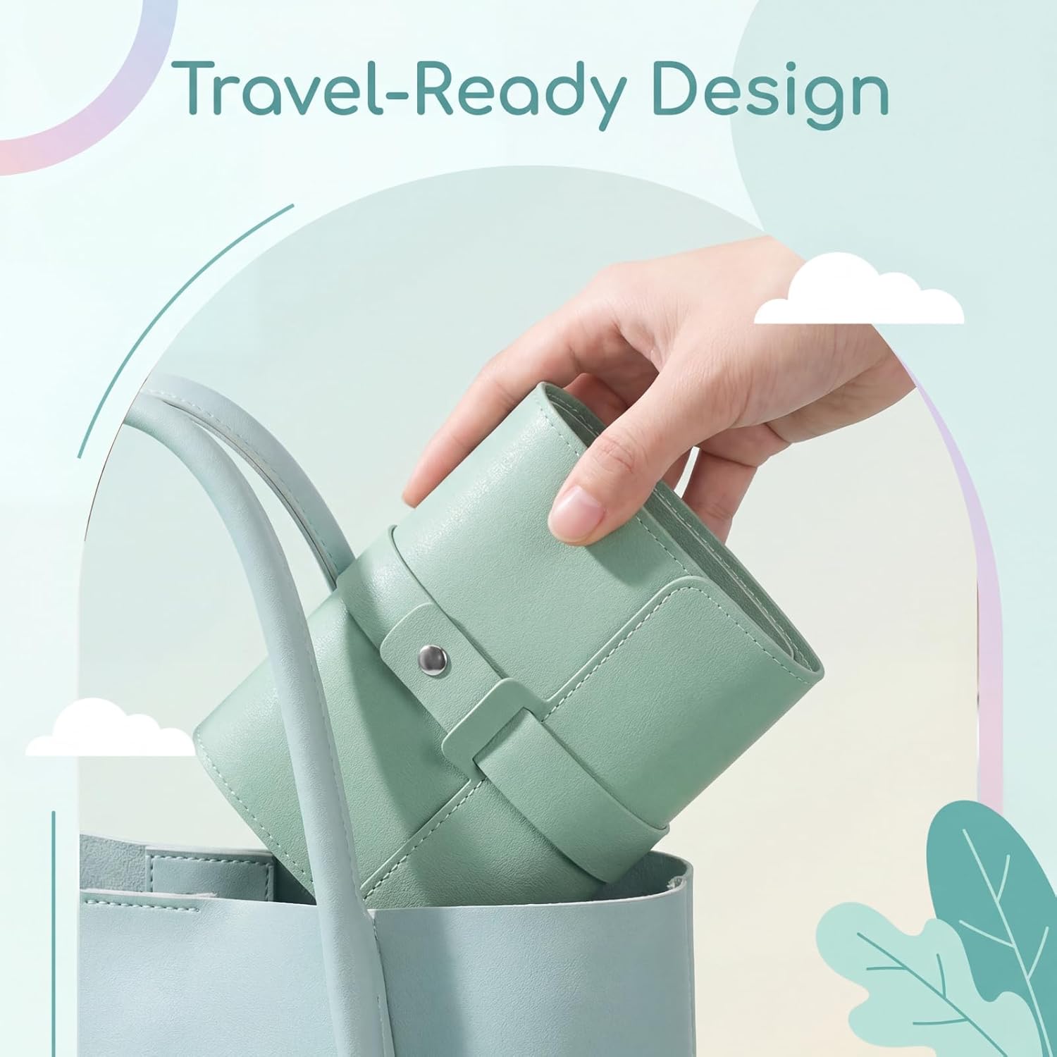 Enamel Pin Display Book Pins Collection Book, Portable PU Leather Trading Folder for Lapel Pins, Compact Enamel Pin Holder Organizer with 4 Pages for Travel (Sage Green)