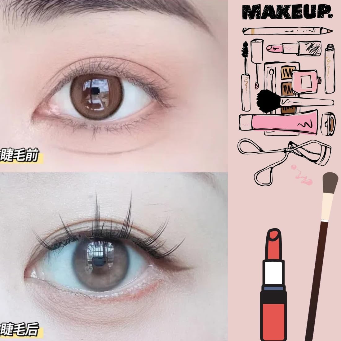 Eyelashes, Cat Elf Book, 270 Bunches, Large Capacity, Cute, Natural False Eyelashes, Popular, Handmade False Eyelashes, Natural Storage Box, Includes Eyelash Box, Accessories, False Eyelash