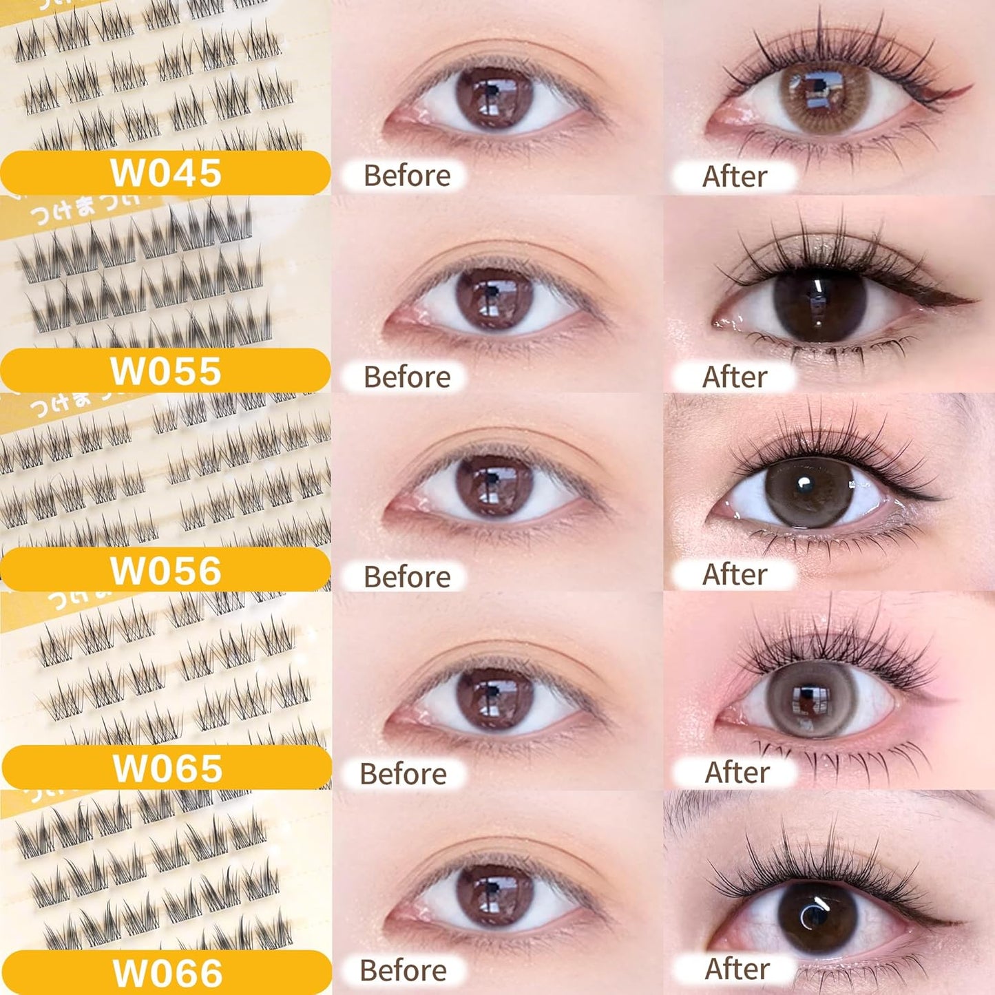 False Eyelashes, No Glue, Partial Eyelashes, 1 Second, False Eyelashes, For Beginners, Easy, Cute, Bundle, Popular, Durable, DIY Eye Makeup, Strong Adhesive, Not Easy to Fall Off, With Glue, Large