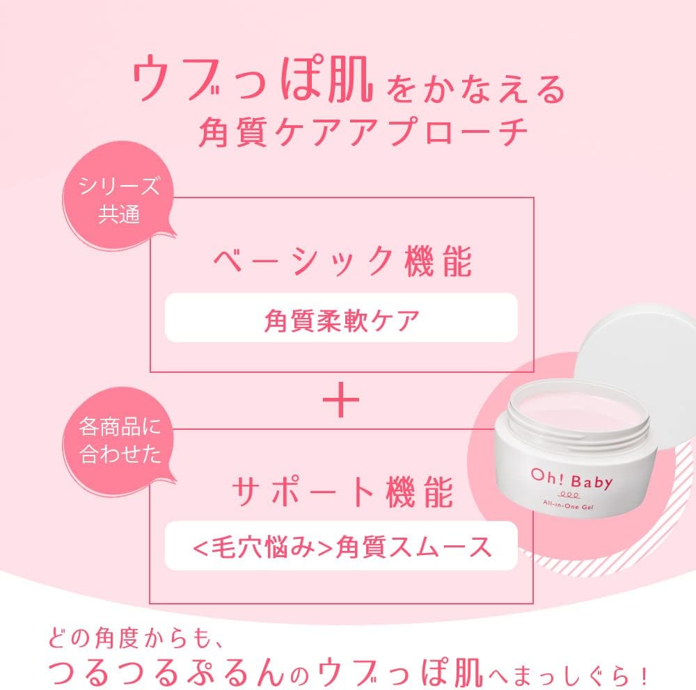 House of Rose Oh! Baby All-in-One Gel, 3.5 oz (100 g), 5 Functions (Lotion, Serum, Milky Lotion, Cream Pack), Time-saving Care, Easy, Spatula Included, Memory Foam Gel, Hot Spring Water, Firm Skin,