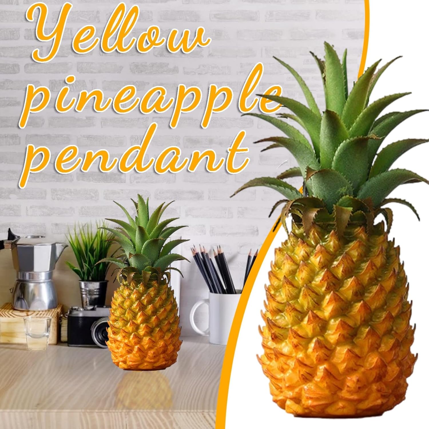 NOELAMOUR Pineapple Food Sample Model, Realistic Food Model, Display, Prop, Pine, Figurine, Height 8.3 inches (21 cm)