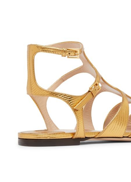 TOM FORD ラミネート入り リザードプリント入り サンダル - Image 7