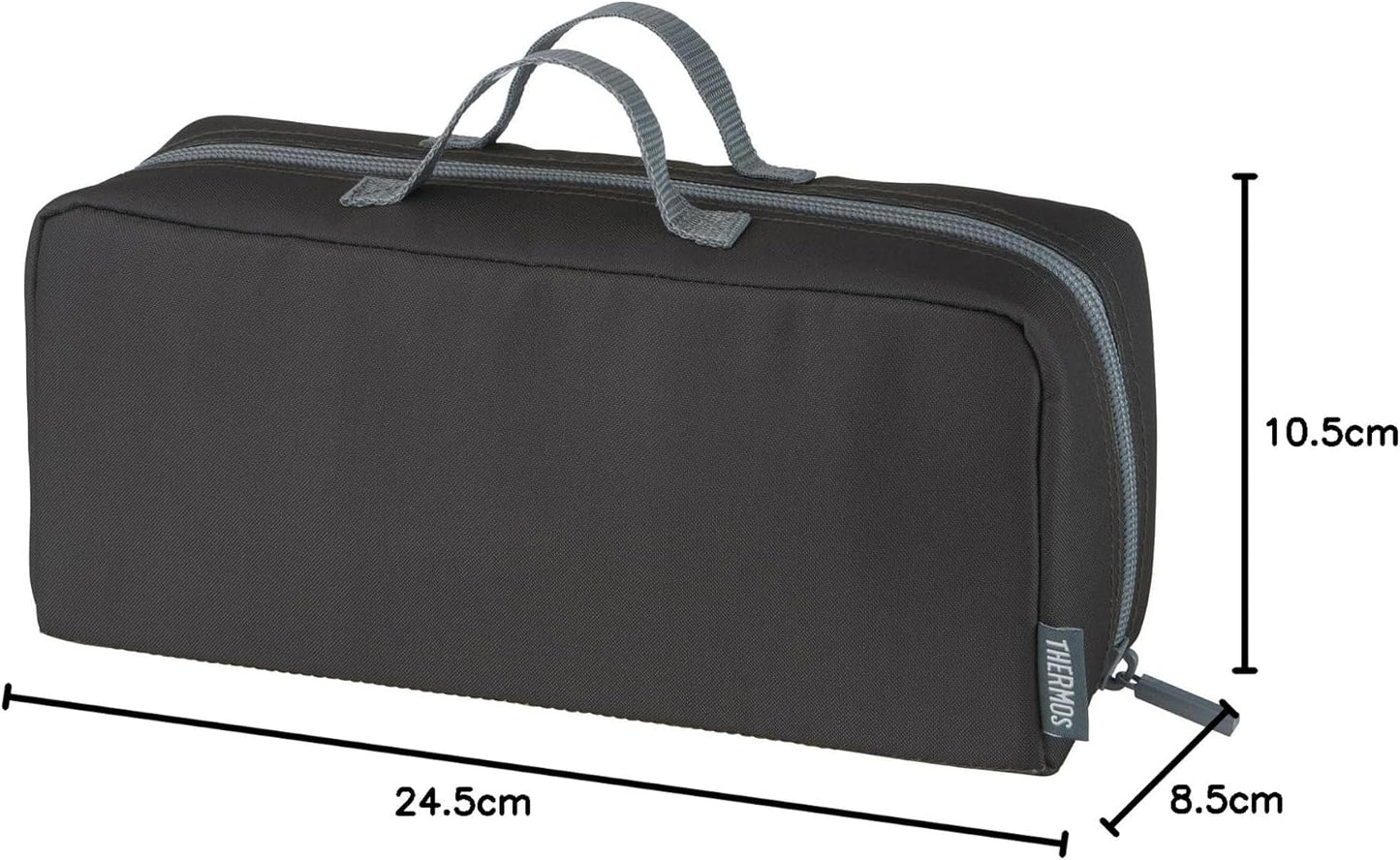 【Dishwasher Compatible Model】 Thermos Vacuum Insulated Soup Lunch Set 1.0L Black Gray with Insulated Structure Dedicated Pouch, Pouch Washable, Container Microwave Safe, Bento Box JEH-1000 BKGY