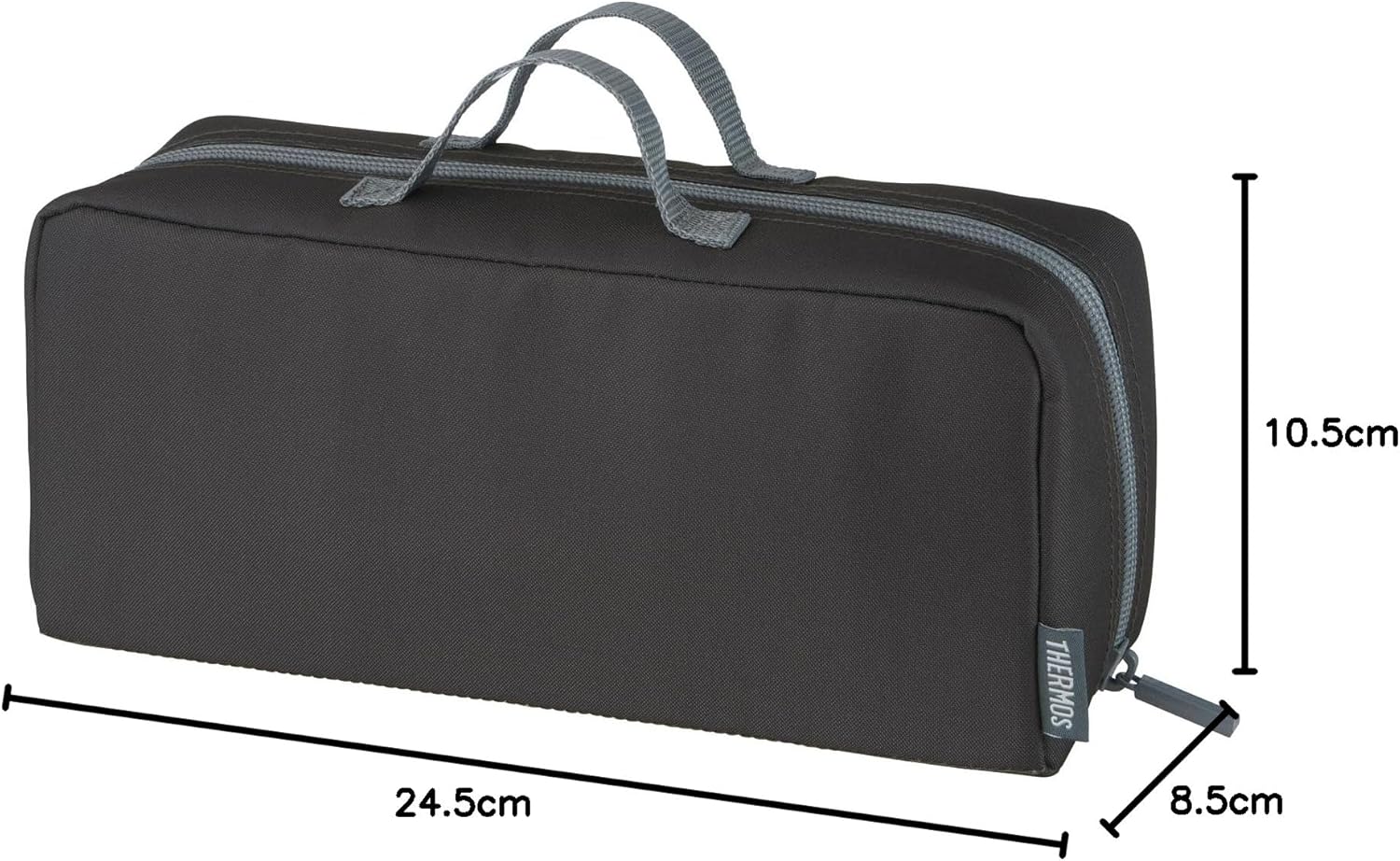 【Dishwasher Compatible Model】 Thermos Vacuum Insulated Soup Lunch Set 1.0L Black Gray with Insulated Structure Dedicated Pouch, Pouch Washable, Container Microwave Safe, Bento Box JEH-1000 BKGY