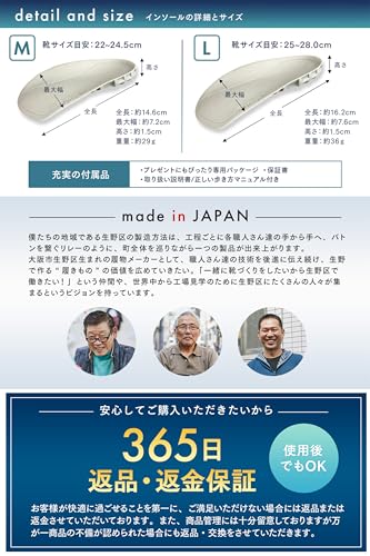 Rigetta Insole, Made in Japan, No Fatigue, Shock Absorption, Standing Work, Insole, Flip Flop, Leather Shoes, Sneakers, Pumps, Sports, Half