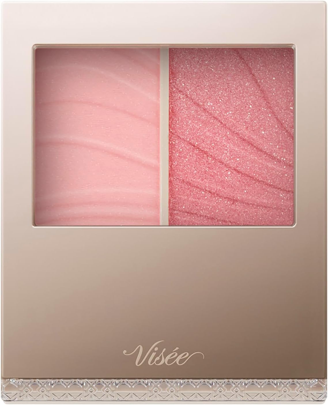 Visee Layered Fleuri Cheek, PK-2 Verbena Pink, 0.2 oz (5.8 g), Glossy, Blood Tone, Collagen, Hyaluronic Acid, Moisturizing, Pink Color