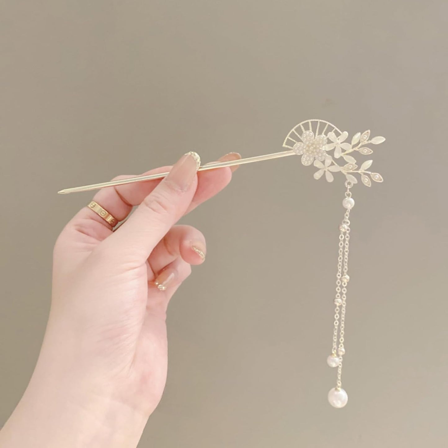EZ PEACH Cherry Blossom Flower Pearl Hairpin Hair Clip Bangs Hair Closure Kimono Kimono Hair Accessory (Flower 02)