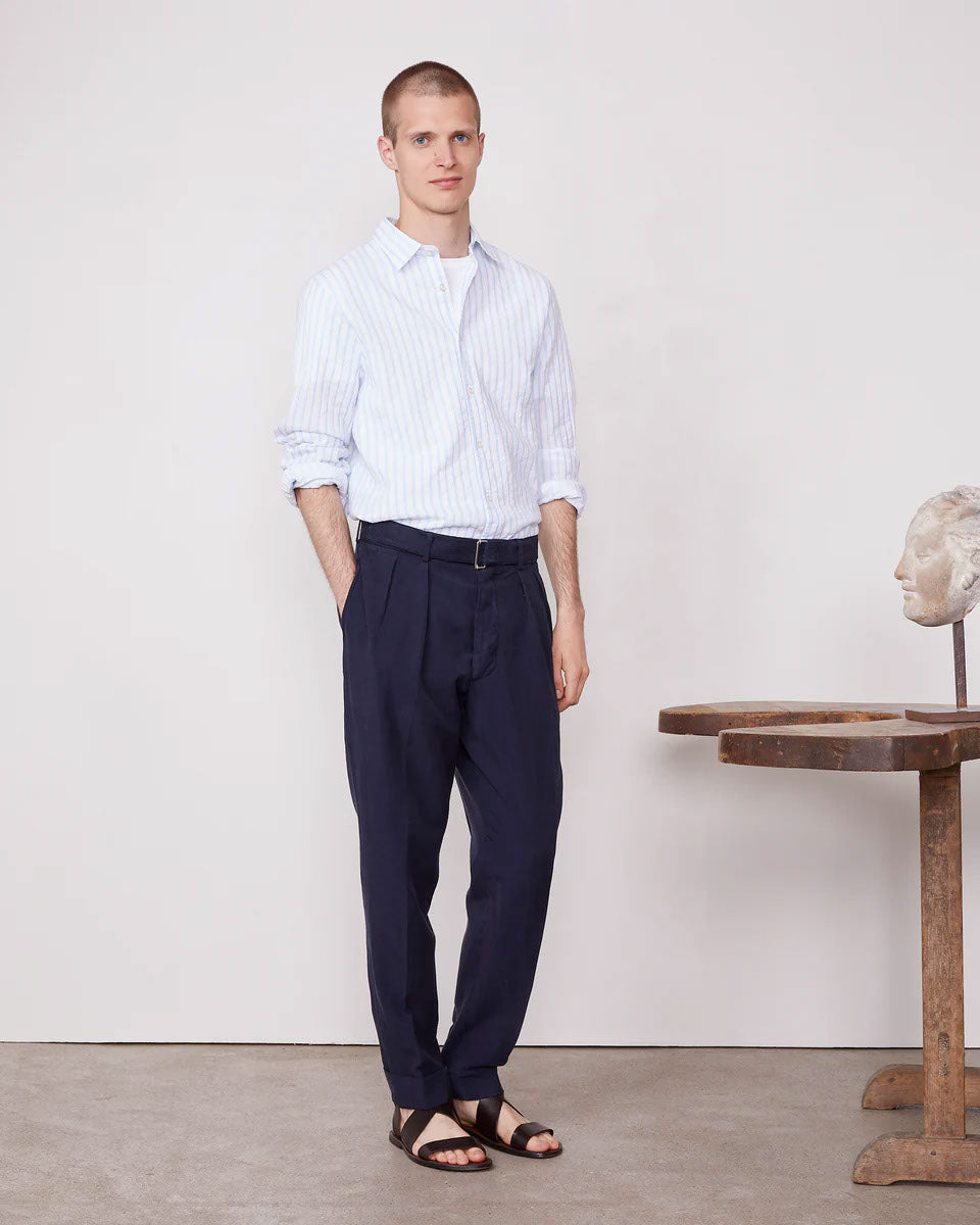Off Officine Generale Trousers Blue - Image 7