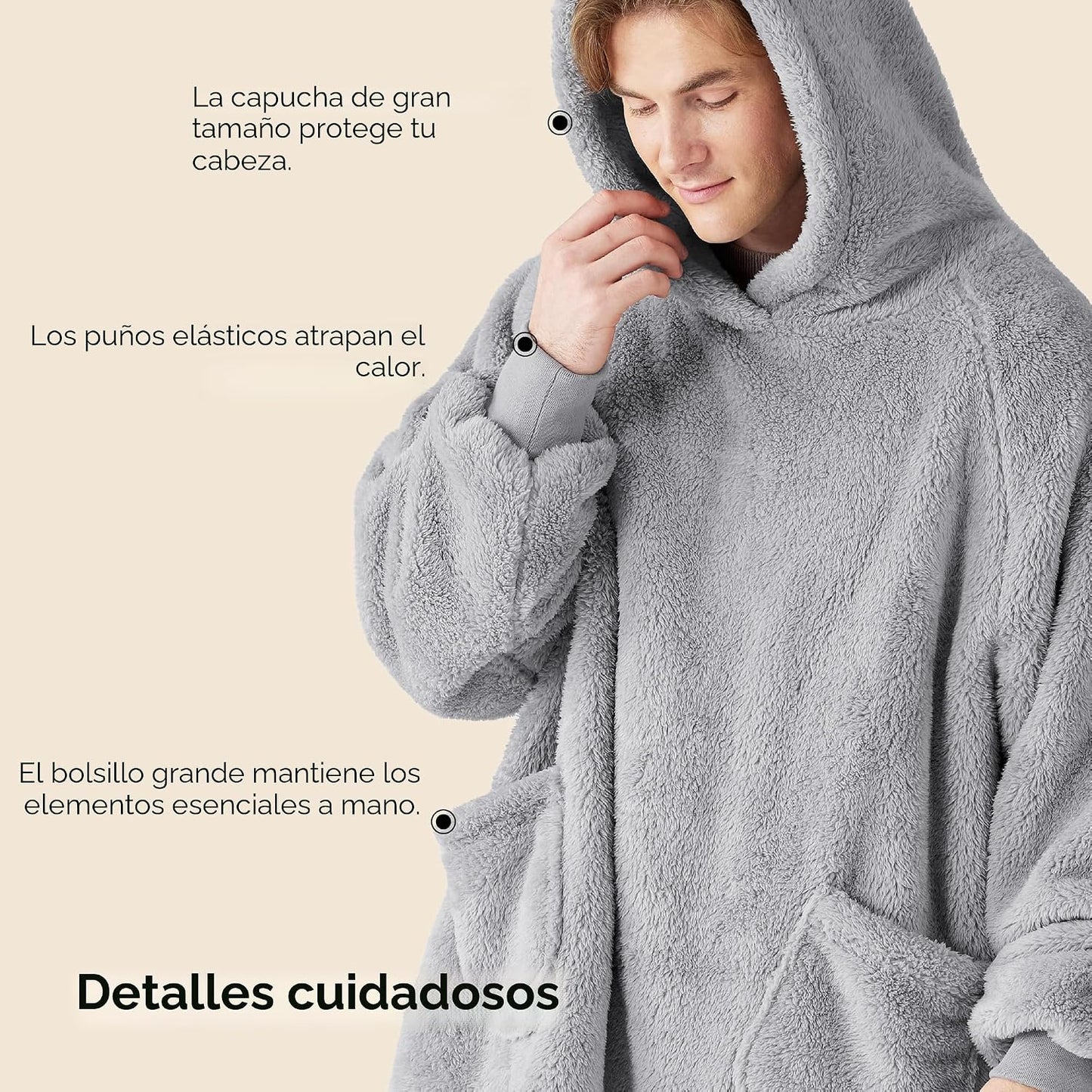 Bedsure Mantas Ponibles con Capucha, Regalos de Navidad para Mujeres, Esposa, Novia, Regalos de Cumpleaños Cálidos y Acogedores para Ella, Esposa, Sudadera Suave y Esponjosa, Mantas con Capucha de