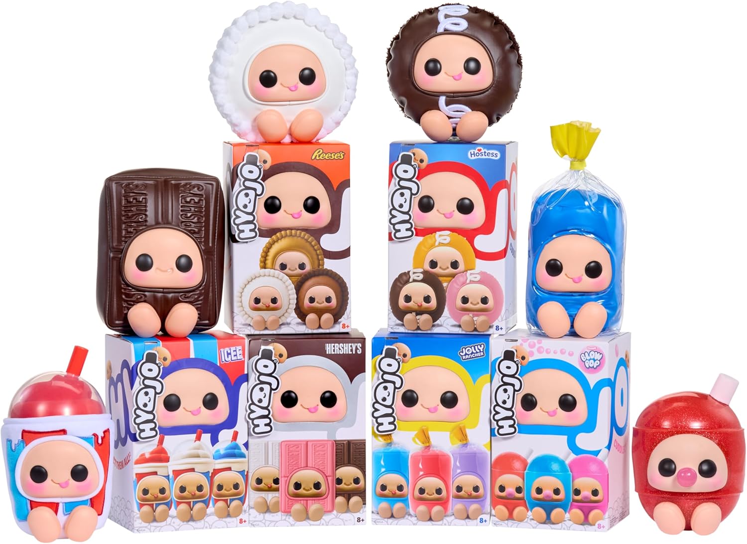 Hyojo Serie de Tazas de Mantequilla de Maní Reese's, Caja Ciega de Peluches Coleccionables, Edición Limitada, 3 para Coleccionar, Chocolate con Leche, Crema Blanca y Mantequilla de Maní Todo Dorado
