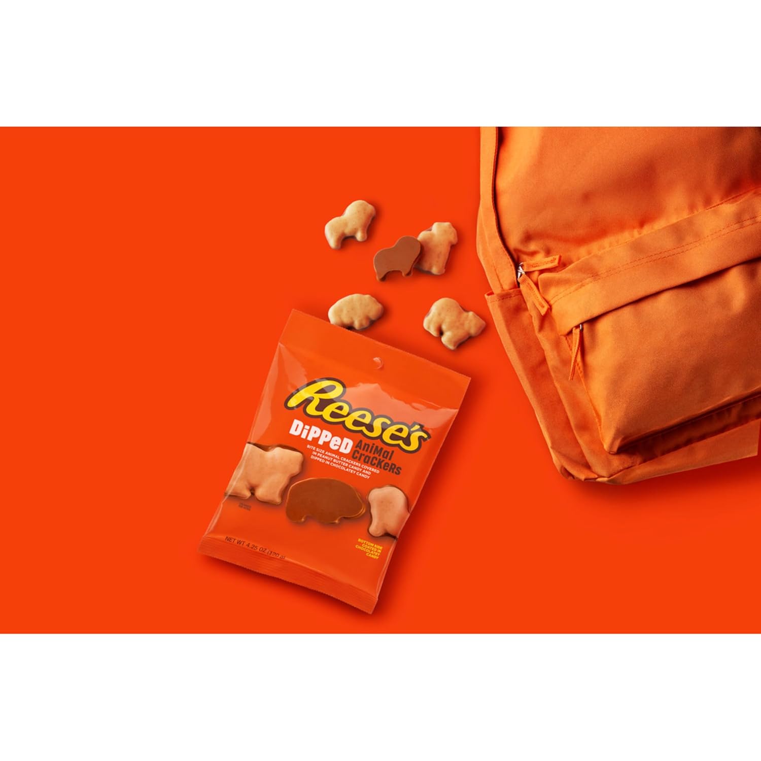 REESE'S Bolsas de chocolate y mantequilla de maní bañadas en caramelos de galletas de animales, 4.25 onzas (12 unidades)