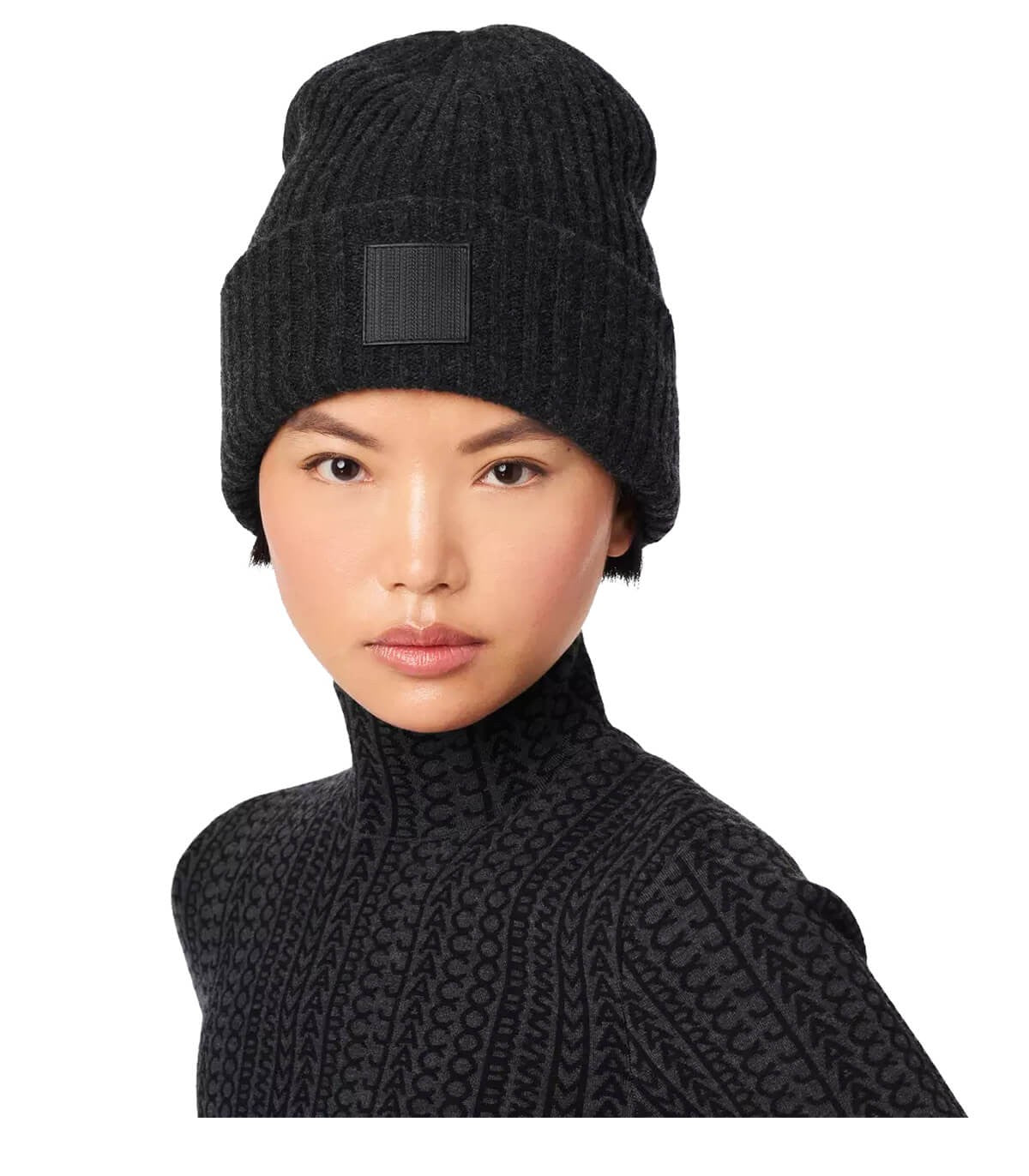 Marc マークジェイコブスリブ付きダークグレーのビーニー - Image 7