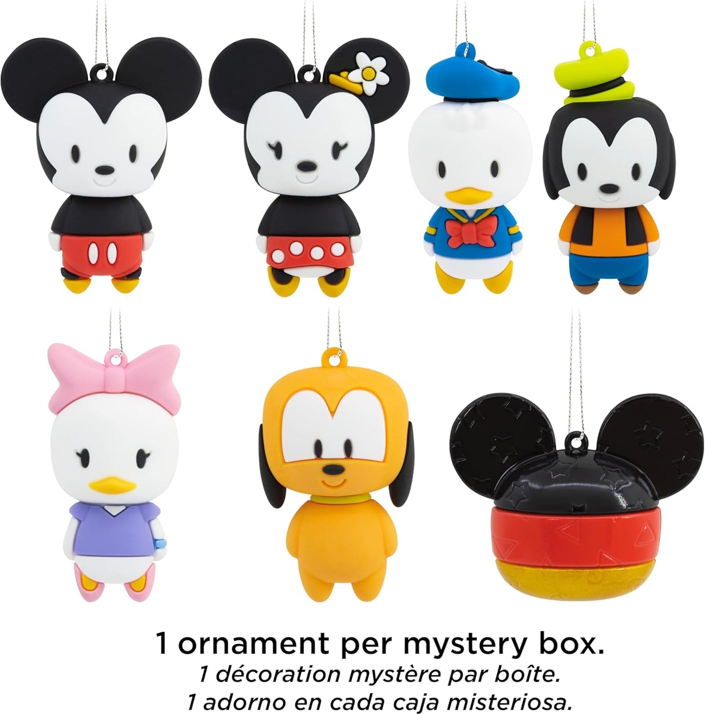 Hallmark Adornos de Navidad de Disney Mickey Mouse Misterio, Resistente a Romper, Juego de 2