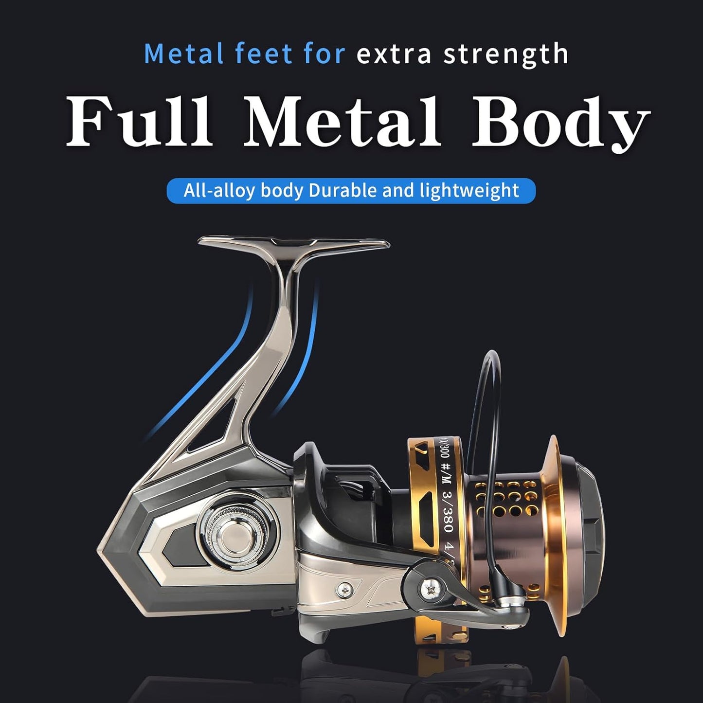 HAUT TON Spinning Reel 8000/9000/10000/12000/14000 Series 17+1BB Graphite/Metal Frame Surf Fishing Reel 4.8:1 Gear Ratio 55lb Drag Medium/Heavy Long Casting Coastal Offshore Saltwater Monster Fish