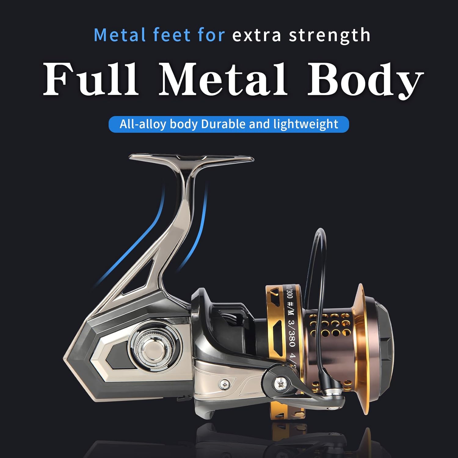 HAUT TON Spinning Reel 8000/9000/10000/12000/14000 Series 17+1BB Graphite/Metal Frame Surf Fishing Reel 4.8:1 Gear Ratio 55lb Drag Medium/Heavy Long Casting Coastal Offshore Saltwater Monster Fish