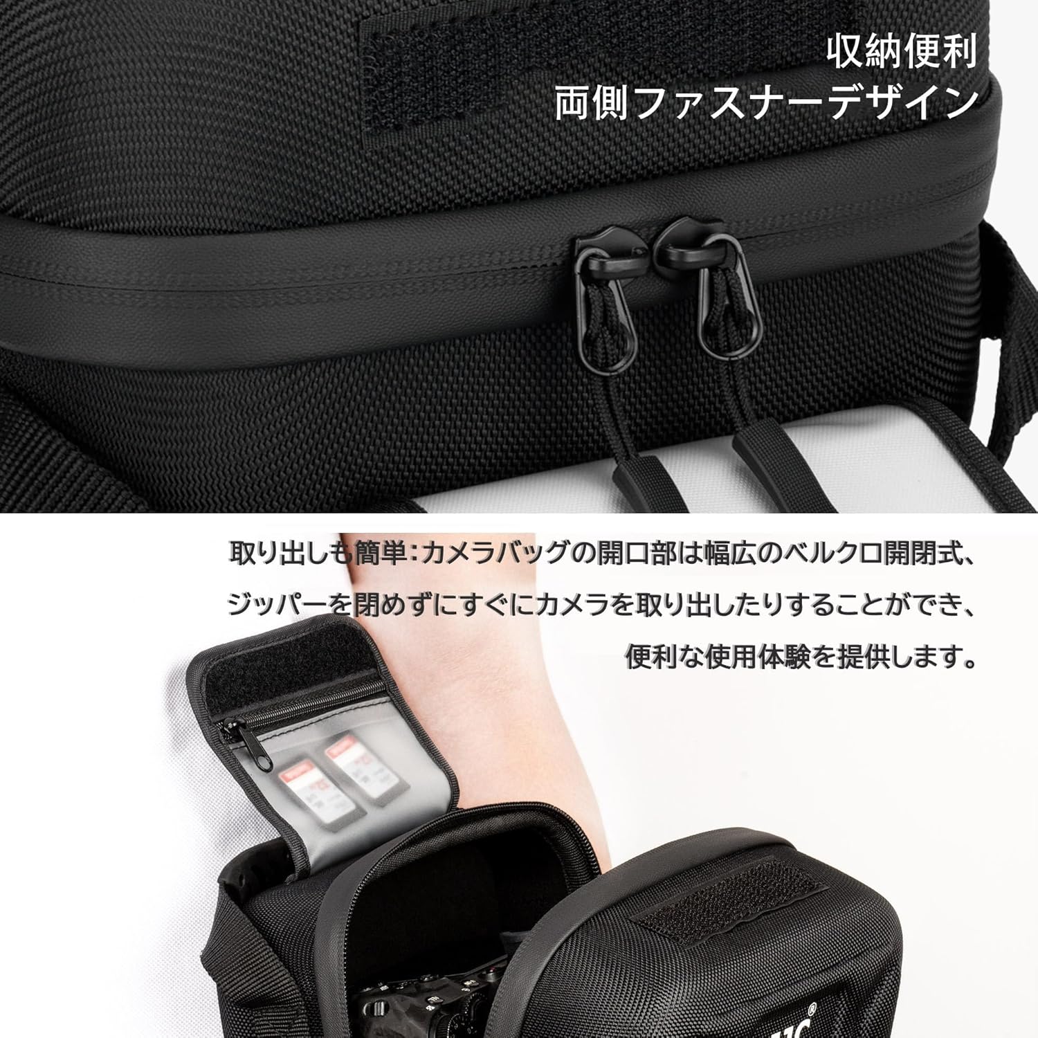 JJC Upgraded Camera Case Camera Bag for Canon EOS R100 R8 R50 R6 Mark II R7 R10 Sony a7C II a7C R a7RV a7 IV Fujifilm X-T5 X-T4 X-T3 X-T2 X100V X100F X100 Shockproof 3-way handbag with strap travel