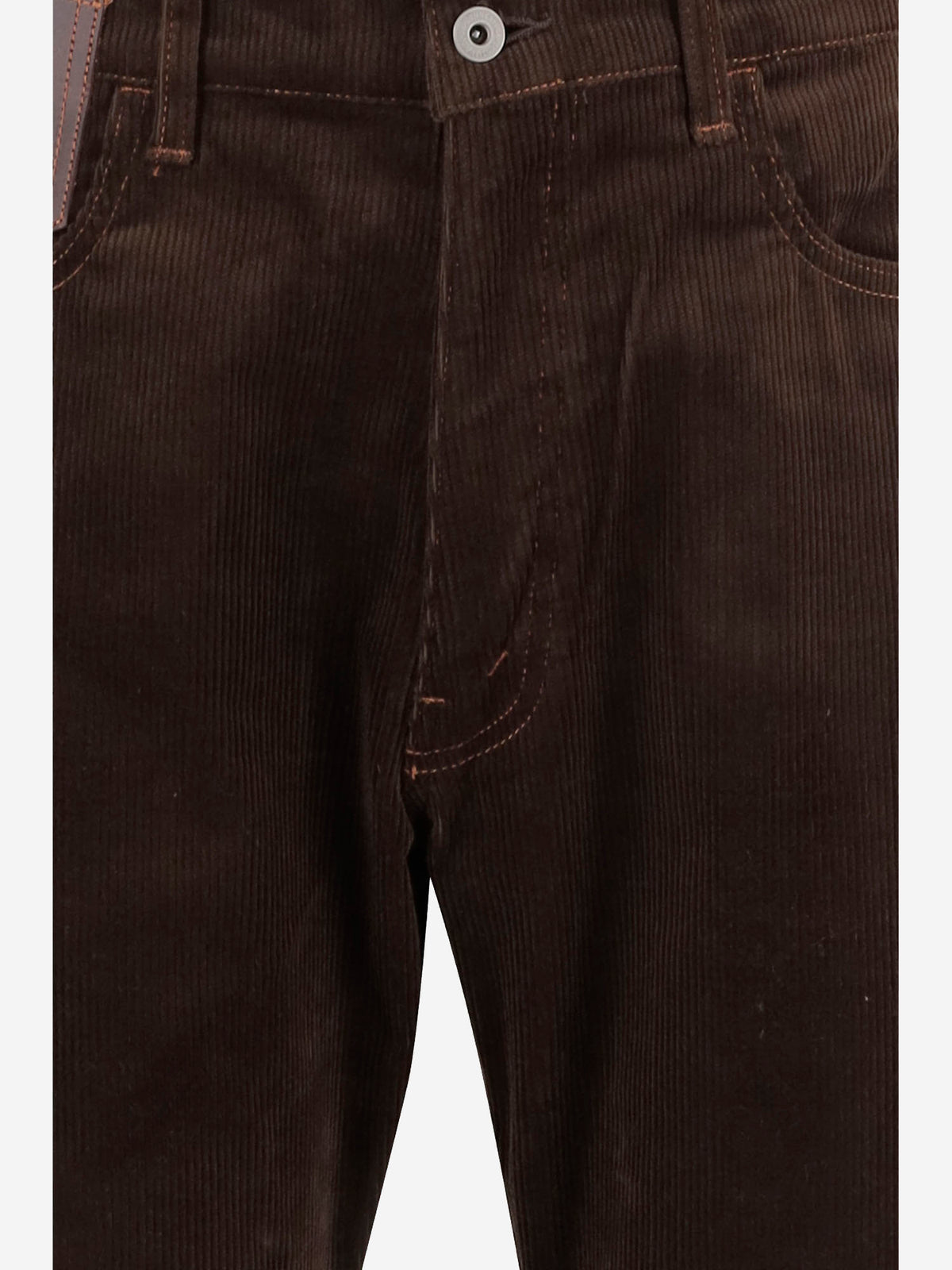 Junya JUNYA WATANABE レザーディテール付きコットンブレンドリブパンツ - Image 7