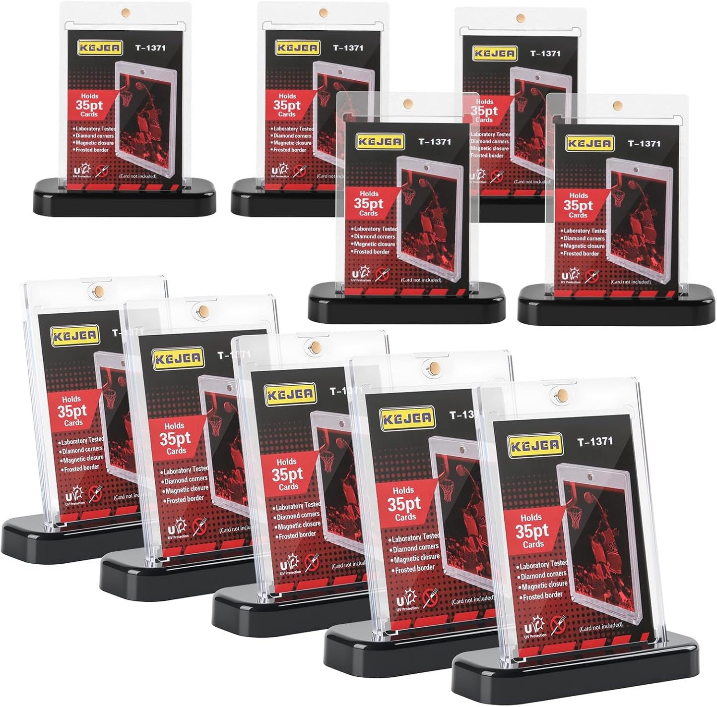 Magnetic Loader (Loader x 10 + Stand x 10) Card Loader, 35 pt, Pokéka, UV Protection, Card Case, Protective Case, Compatible with Approx. 0.04 inch (1 mm) Thickness, Magnetic Type (B10 + 10)