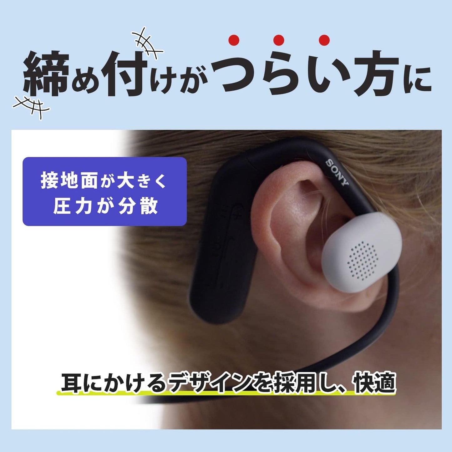 Sony Float Run Wireless Earphones, Open Ear Type, Off-Ear Design, Equipped with 0.6 inch (16 mm) Driver, Splashproof IPX4 Equivalent, Up to 10 Hours of Continuous Playback, Fast Charging Support,