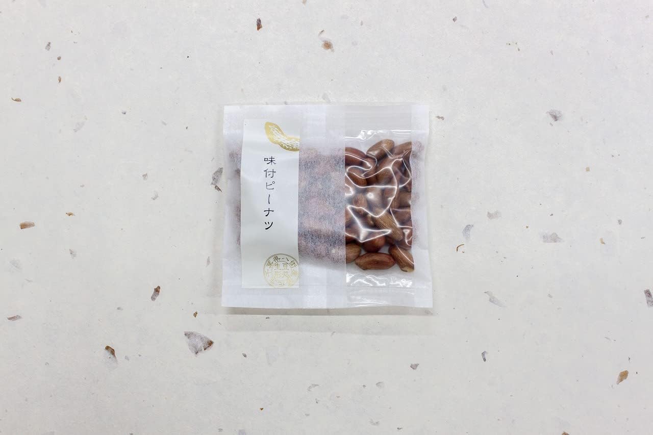 Chiba Prefecture Yachimata-Produced Peanuts Snack Gift Pack Snack Set (Seasoned 30g, Butter 30g, Raw-Roasted 30g, Chili 35g, Wasabi Mayonnaise 35g Each 1) Stylish Handbag No Colorants, No