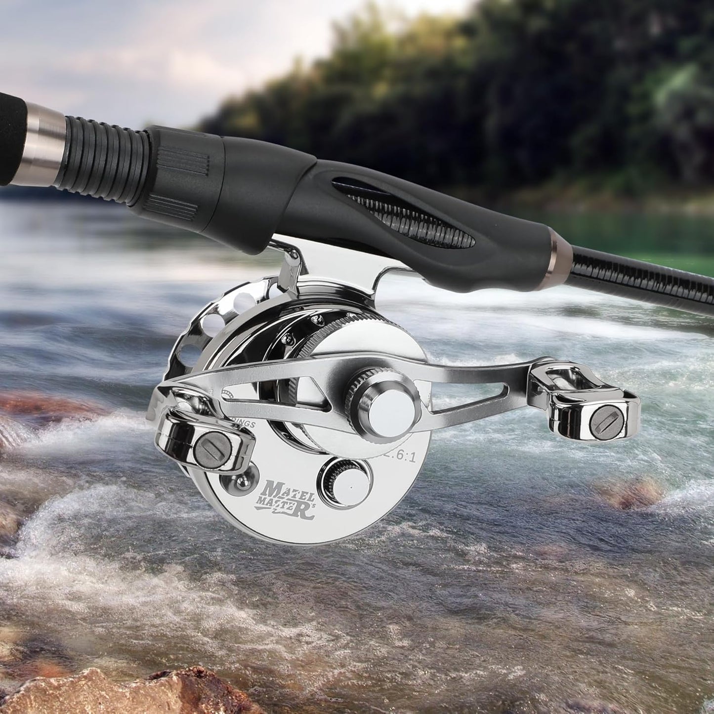 Sanrike Raft Reel, Chinu Reel, Raft Fishing, All Metal, Drop In, Gear Ratio, 3.6:1, Right Winding, Drag Force, 11.0 lbs (5 kg), Squid Reel, Casserole Fishing, Ice Fishing (Metal Plating/Right Winder)