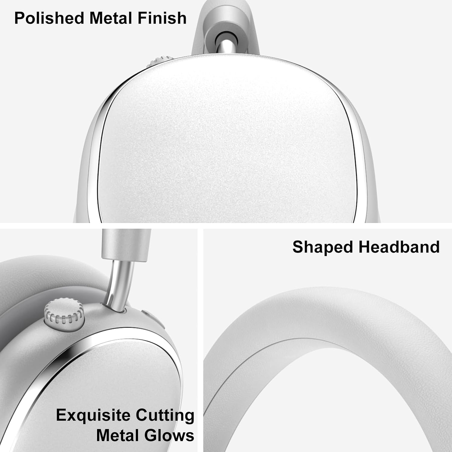 Srhythm NC95 Wireless Headphones Bluetooth 6.0 Hybrid Noise Cancelling Over-ear Headphones with Ambient Sound Mode, ENC Microphone, Up to 100 Hours of Continuous Playback, Silver