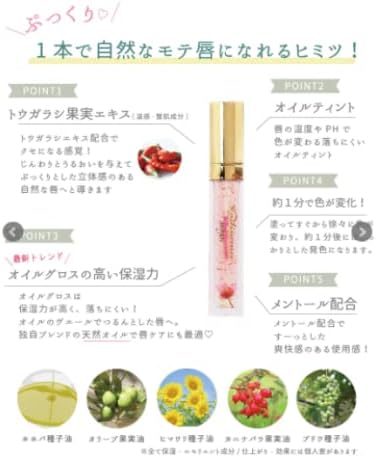 Kailijumei Lip Gloss, Liquid Beauty Product, Contains Flowers, Transparent, Authentic Japanese Product, Cute, Makes a Great Gift, For Use at Night safety pink
