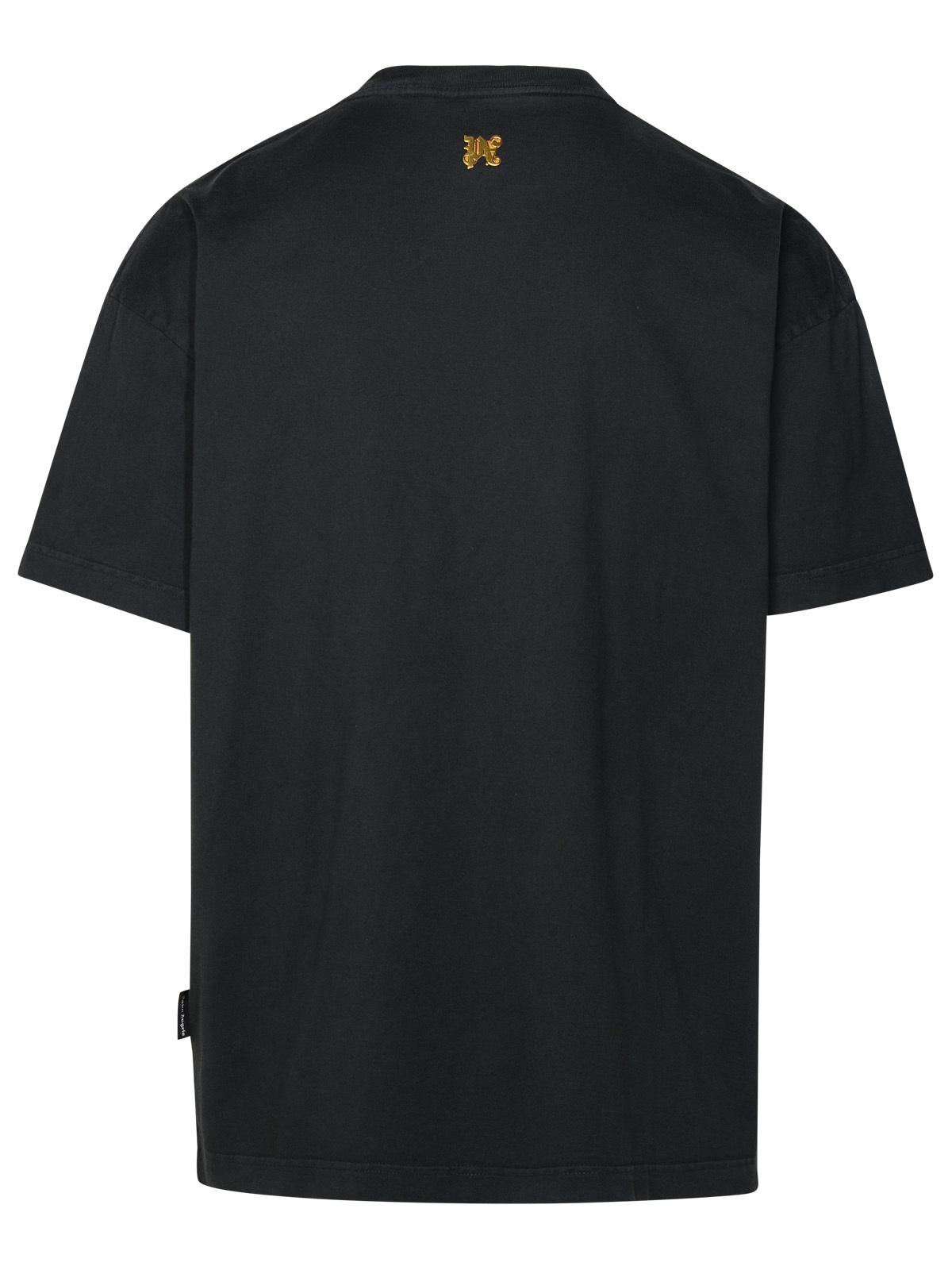 Palm パームエンジェルズの燃えるモノグラム 'ブラックコットンTシャツ - Image 7
