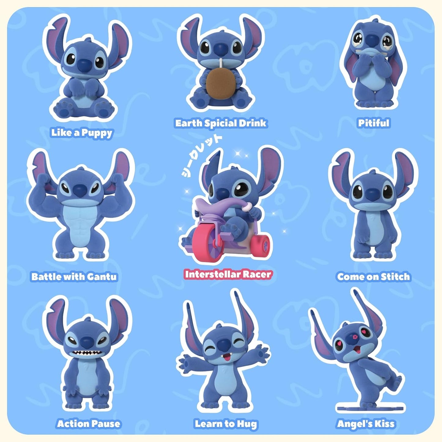 52TOYS The Cute Stitch Series Blind Box Reading Figure Collectible Figure Painted Toy Toy Perfect Gift for Anime Fans Kids Collectors Birthday Christmas (1 Piece)