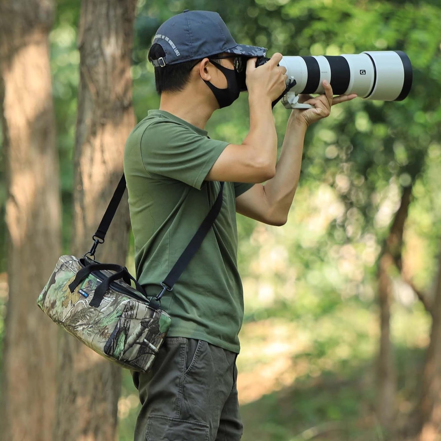 Rolanpro Telephoto Lens Camera Bag for Nikon 180-600mm/600mm F6.3 Camera Lens Pouch Case for Sony 200-600mm Canon 200-800 and More, Black, Camouflage