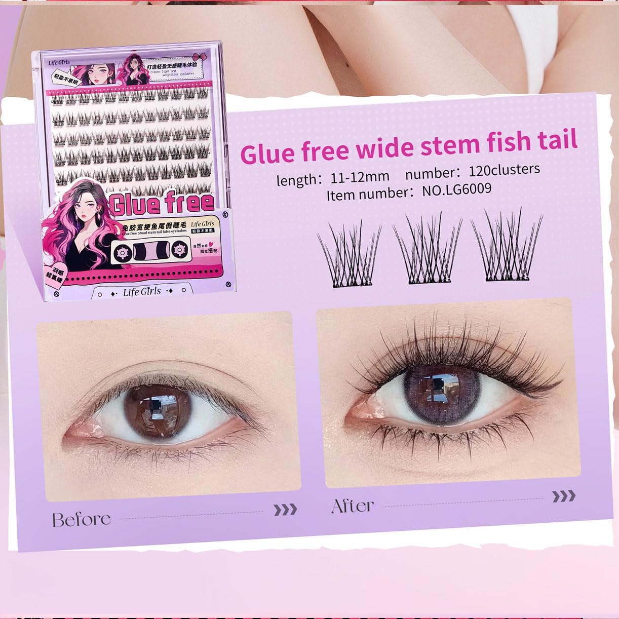 Nemio Glue-Free False Eyelashes, Reusable, For Parts, 1 Second Matsueku Glue Not Required, Natural, Easy to Install, 8 Hours of Use, Repeated Use, Lightweight, Commuting Makeup, Everyday Makeup