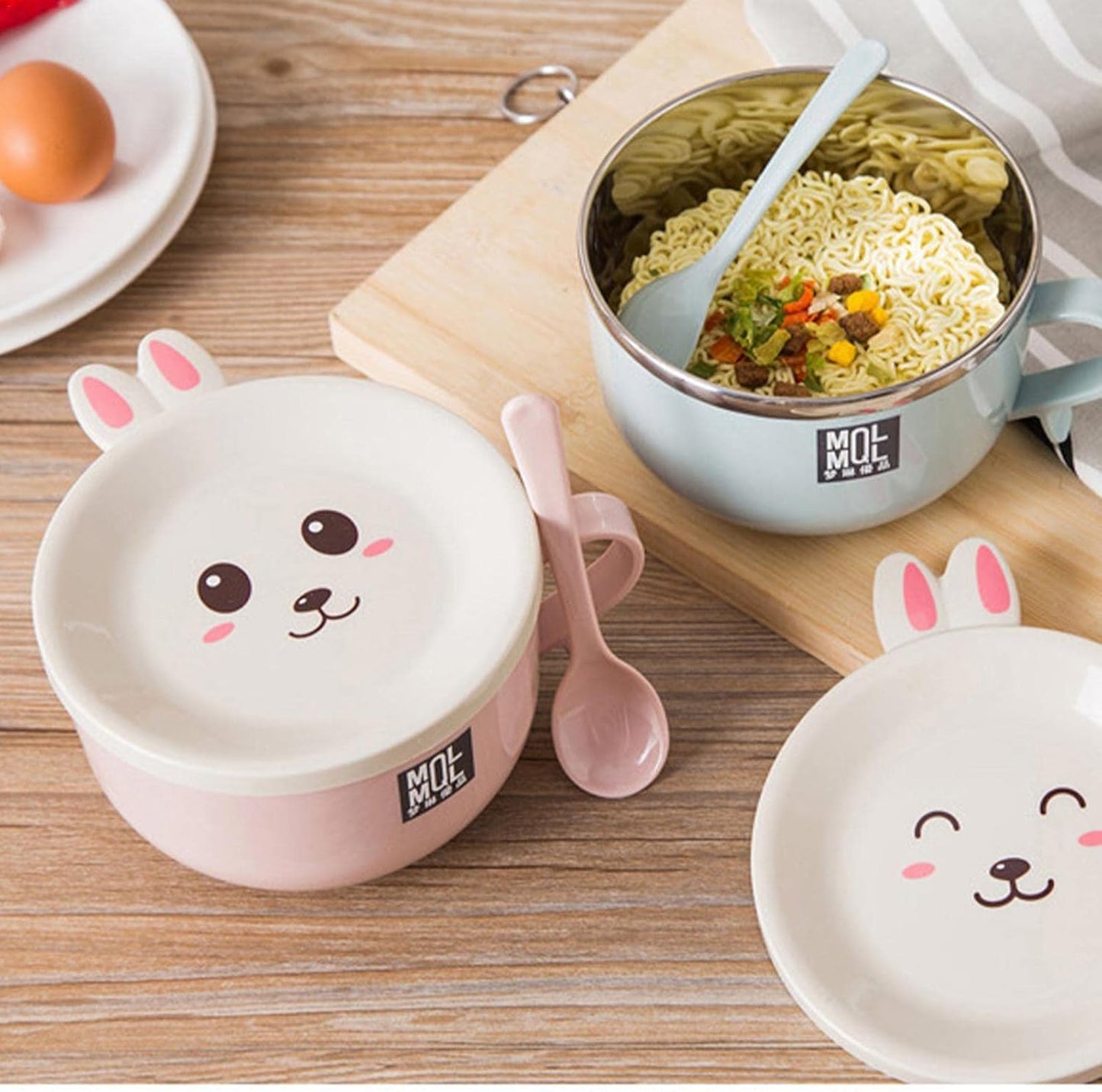 Ramen bowl with lid, cute cat instant ramen bowl, ramen bowl with chopsticks and spoon, ramen rice cooker soup bowl, salad bowl, cereal bowl, pasta bowl, dessert bowl with handle, udon, soba,
