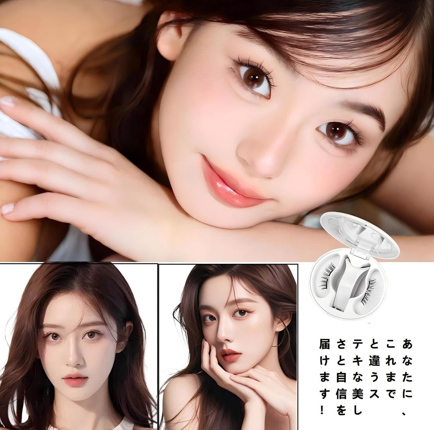 AISIDPIG Magnetic False Eyelashes, No Adhesives, No Eyeliner Needed, Ultra Lightweight, Soft, Fluffy, Natural, Cute, Suitable for Sensitive Skin, Waterproof, Sweatproof, Reusable, Includes Exclusive