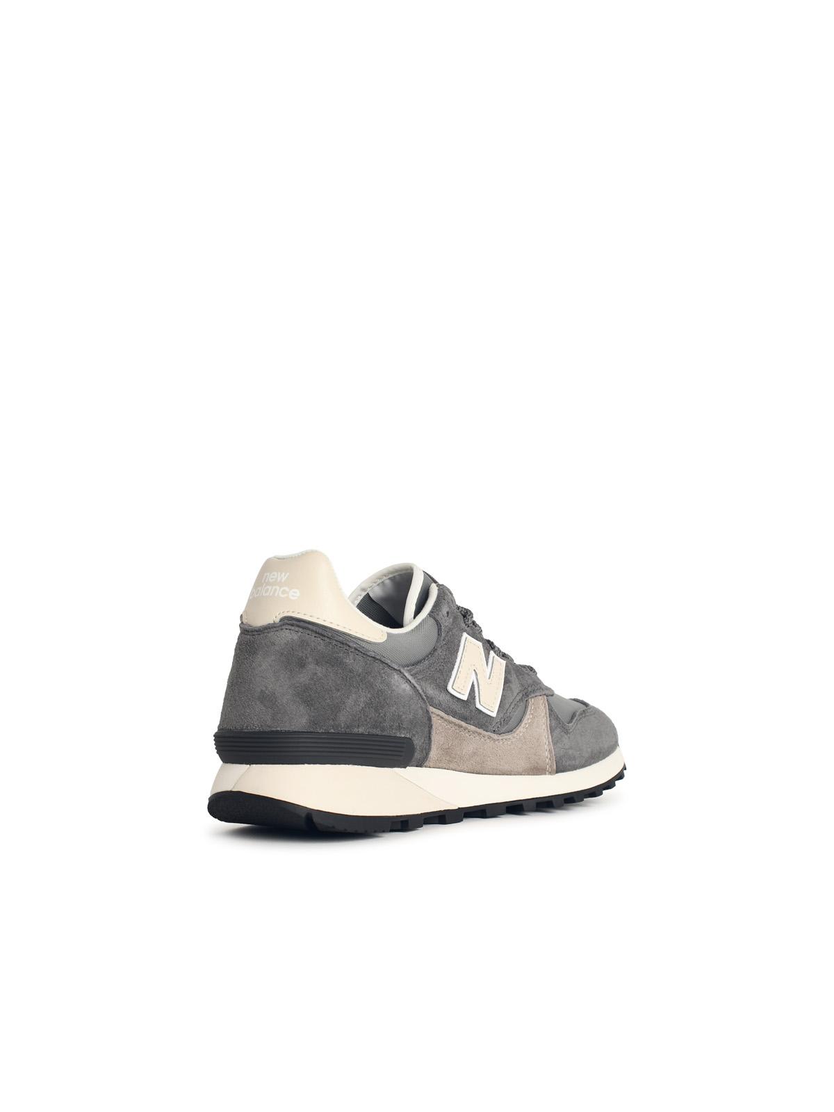 Designer Brand New Balance '475'灰色の生地とスエードスニーカー - Image 7