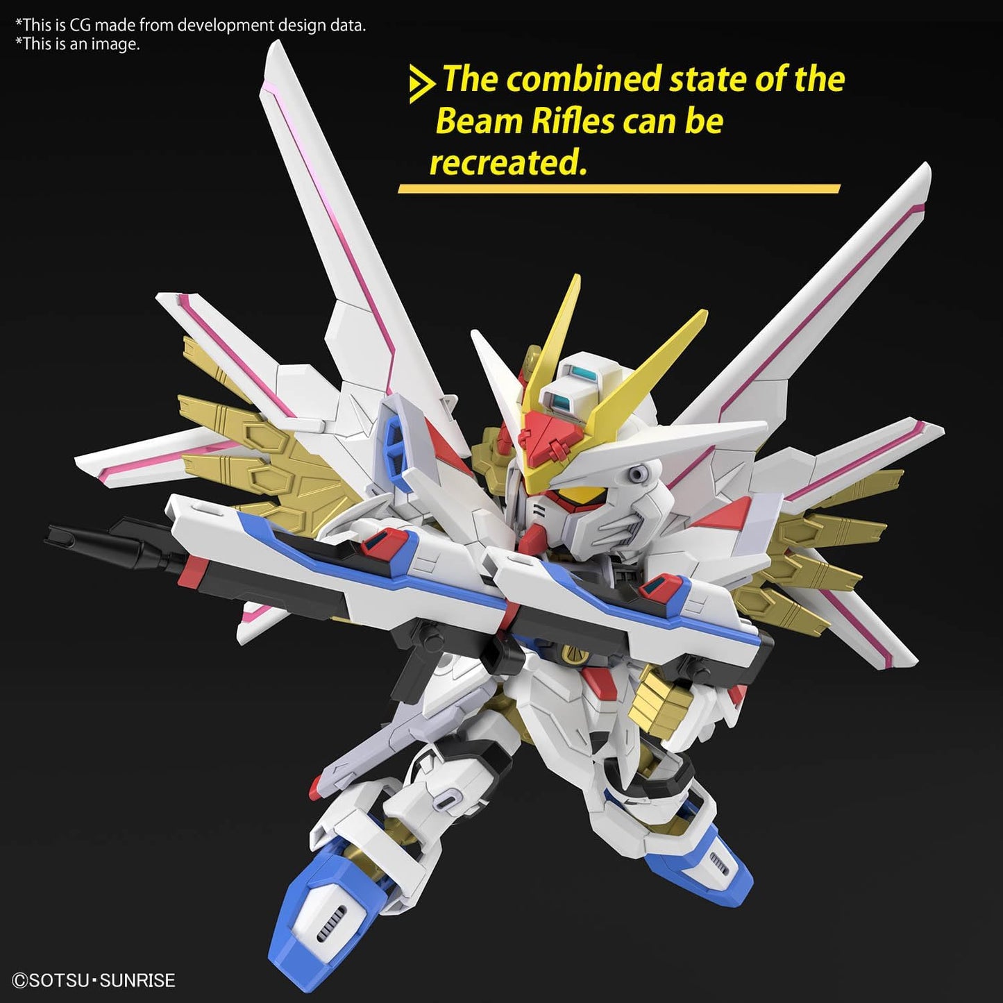 SD Gundam Cross Silhouette SDCS Mobile Suit Gundam SEED FREEDOM Mighty Strike Freedom Gundam Color-Coded Plastic Model