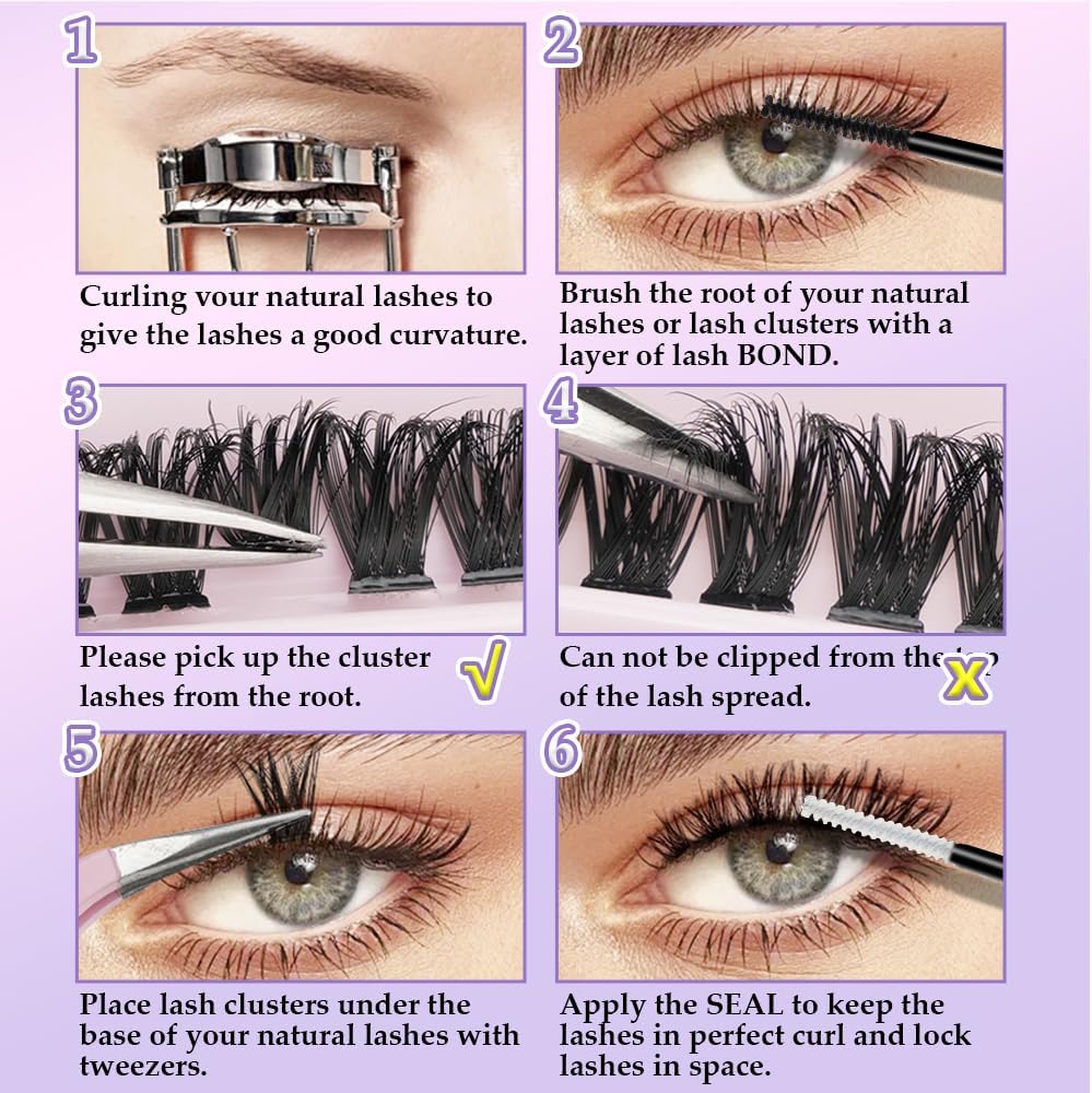 False Eyelashes, Partial False Eyelashes, Bulk Feel, Natural, Large Capacity, Handmade, For Stage Use, Daily Makeup (DIY-50D-MIX)