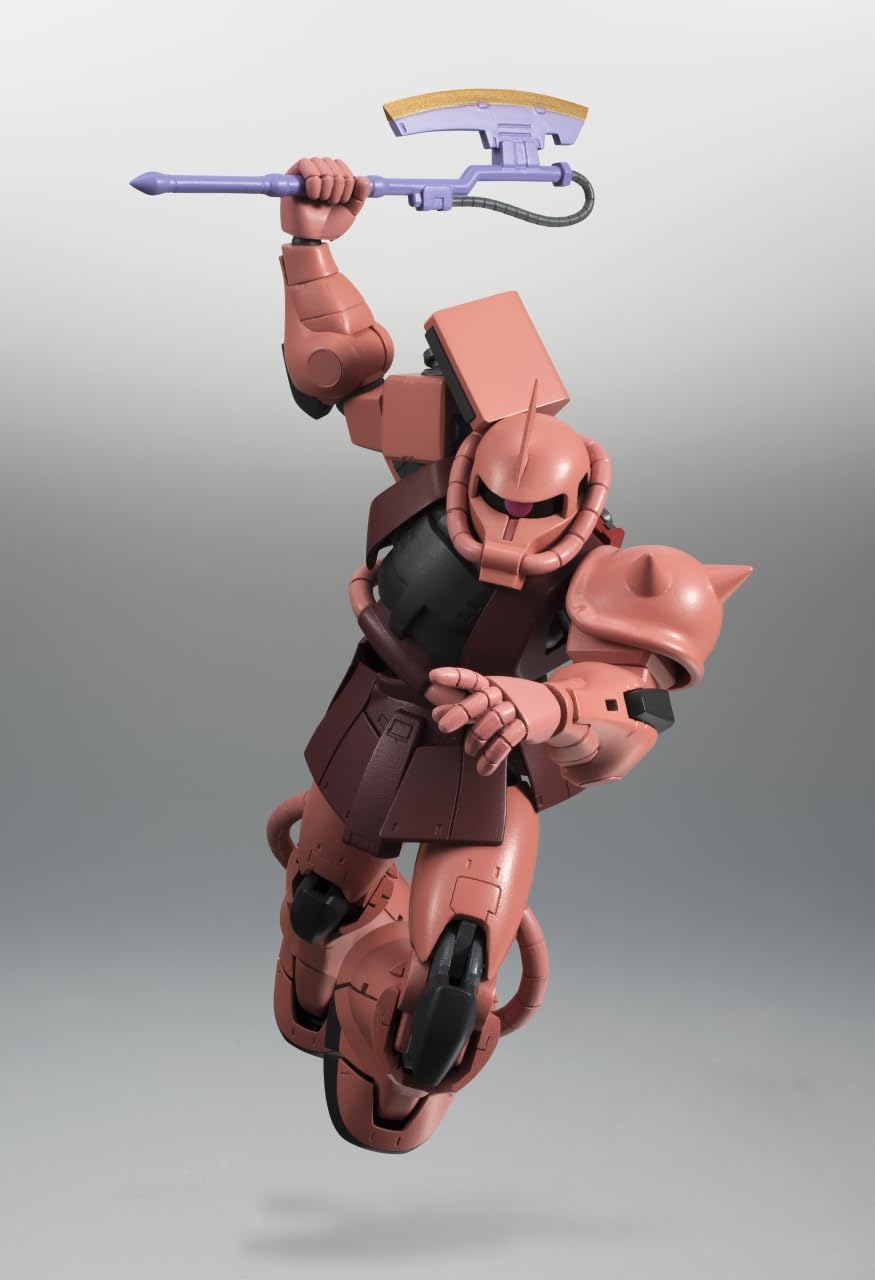 TAMASHII NATIONS ROBOT SPIRITS Mobile Suit Gundam MS-06S Char Custom Zaku Ver. A.N.I.M.E. (Resale Version), Approx. 4.9 in (125 mm), Made of PVC & ABS, Painted Articulated Figure