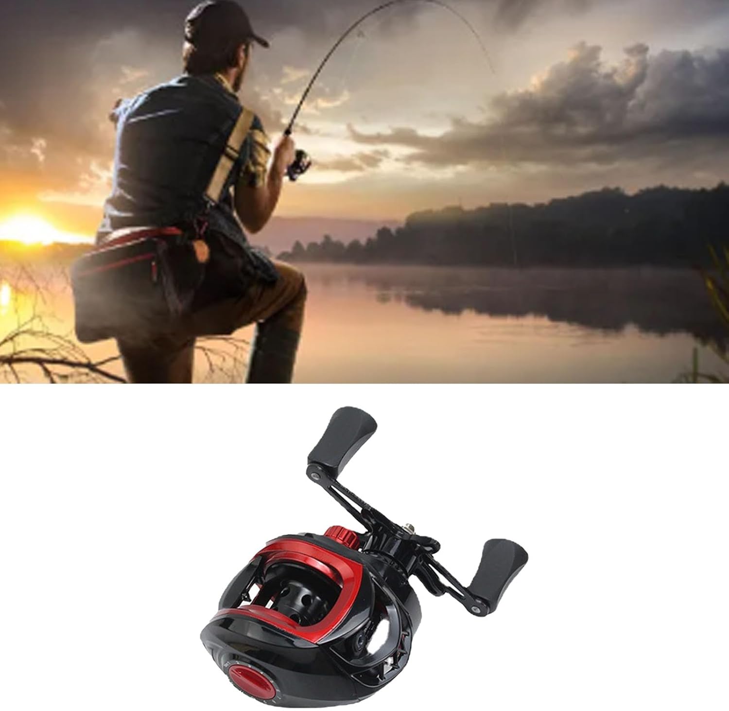 Baitcasting Reel, 9.9oz Ultra Lightweight, Metal Long Cast Strong Baitcaster Fishing Reel, 7.2:1 Gear Ratio, 8kg Braking Power, For Saltwater Freshwater Ice Fishing Saltwater Fishing