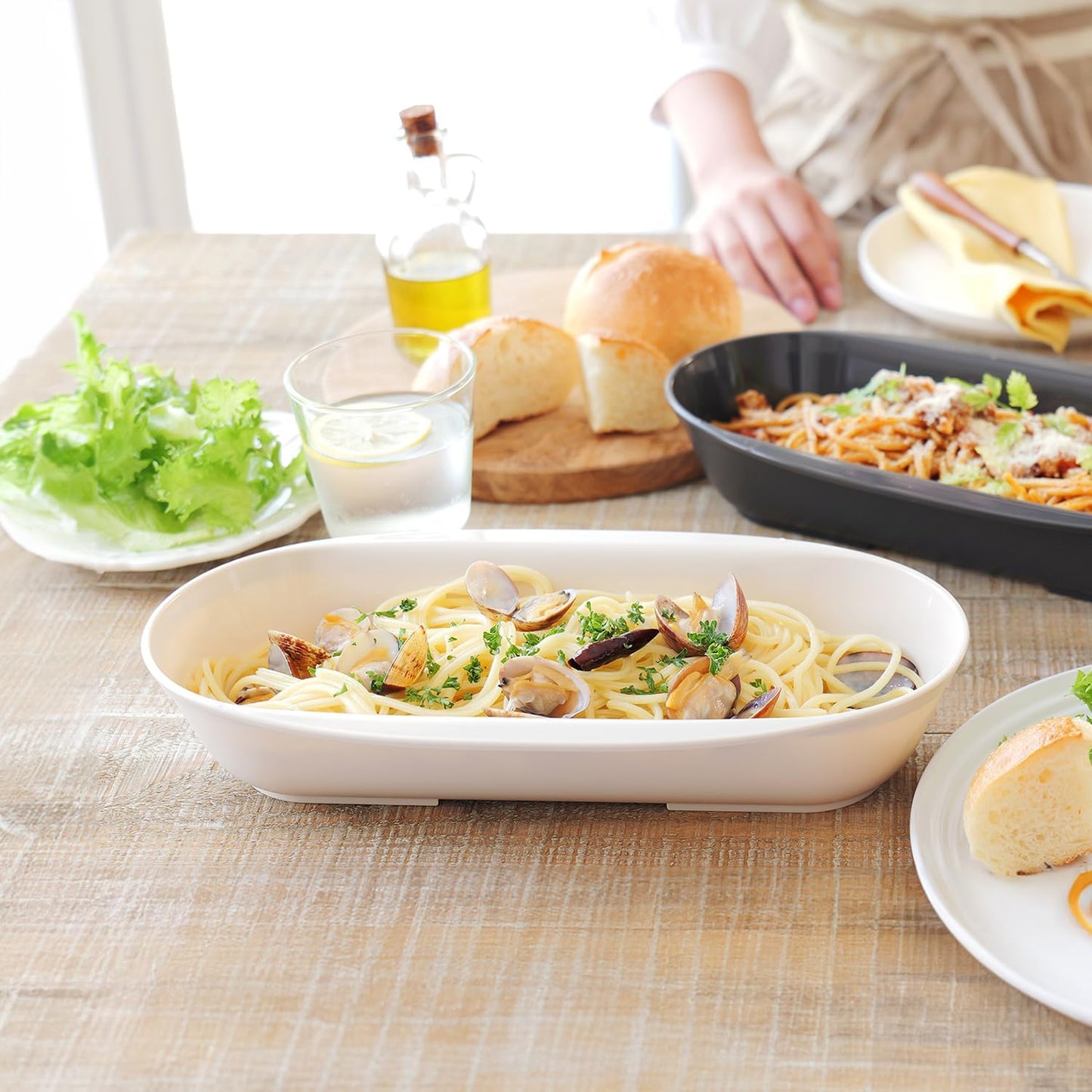 Astro 510-52 Pasta Bowl & Colander, Beige, Microwave Cooker, Pasta Maker, Easy Time Saving, Cooking Utensils, Steam Pasta, Made in Japan