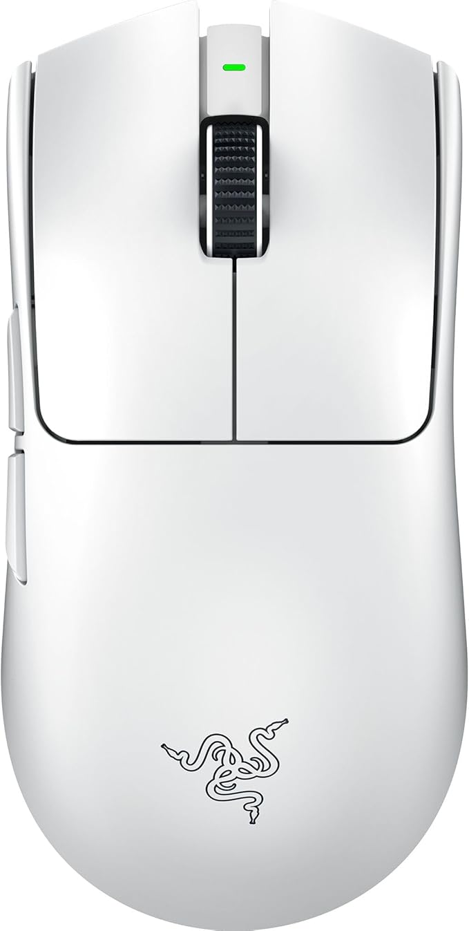 Razer Viper V3 Pro (White Edition) Gaming Mouse, Wireless, 1.9 oz (55 g), Ultra Lightweight, 2nd Generation, Razer Focus Pro, Optical Sensor, 35000DPI High Speed Wireless, Optical Mouse Switch, 6