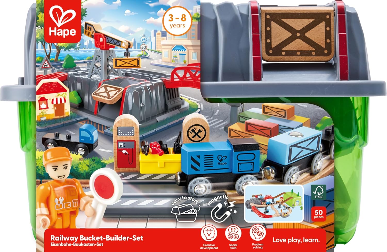 Hape E3764 Clean Up Box Rail Set