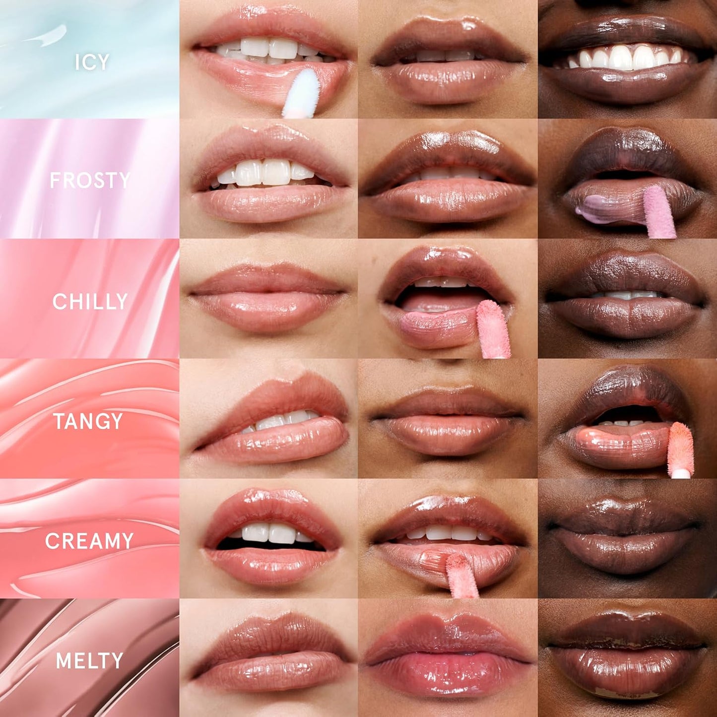 Glossier Lip Glaze - Hydrating Lip Oil Cream, Tinted High-Shine Finish + Apricot, Raspberry, Shea Butter & Menthol Cooling - Lightweight, Up to 12Hr Hydration - Icy, Clear Blue, 8 ml.