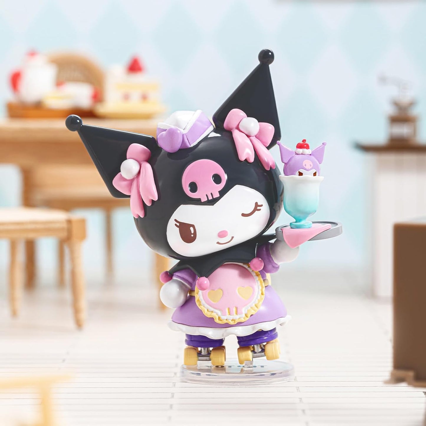 TOP TOY Sanrio Characters Roller Skate Diner Series [1 Piece] Toy Birthday Present for Chromi Character Collectors Blind Box Figure Soft Vinyl PVC