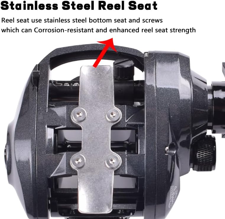 Decrk Saltwater Fishing Baitcasting Reel with Single Handle Drag Force 15kg Ratio 6.4:1 Marine Waterproof Baitcasting Reel