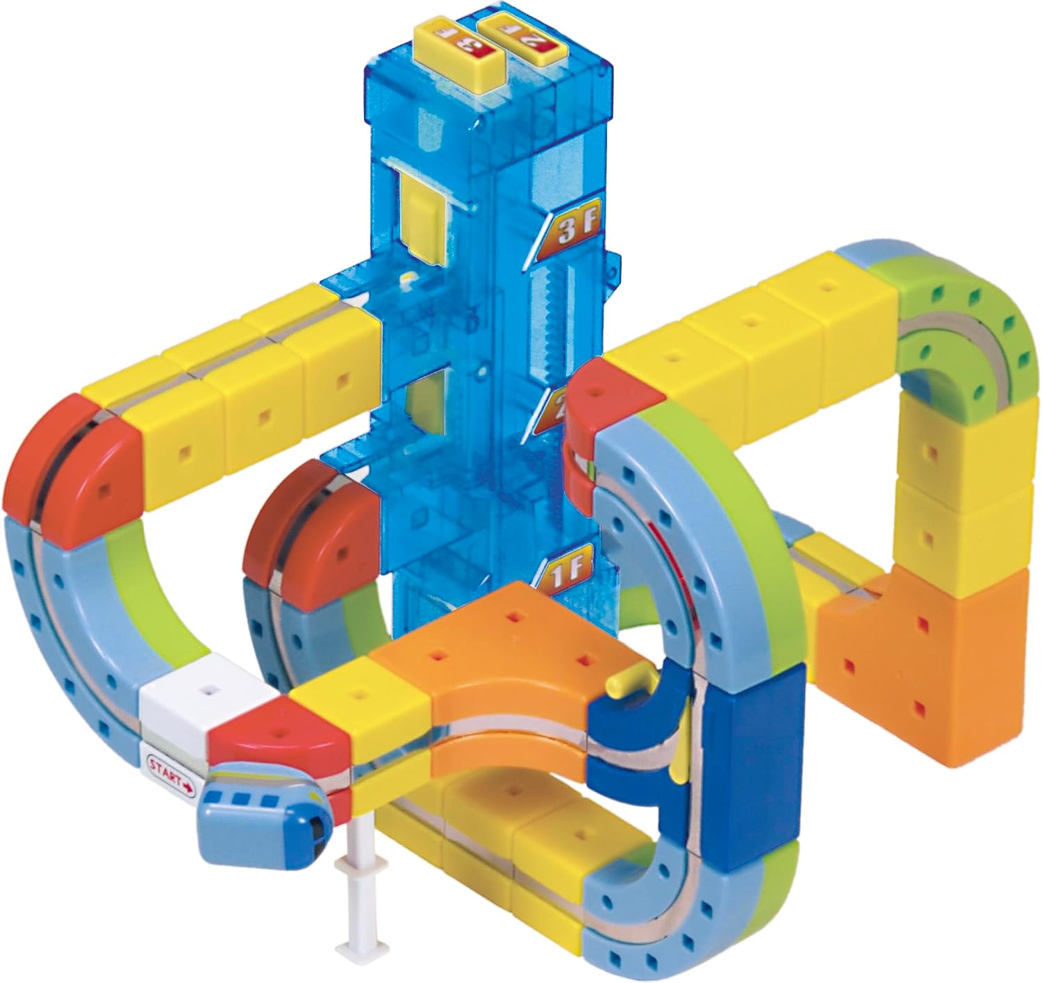 Sunsmile Cube Rail Toy for Kids, DIY Rail, Assembly, Educational Toy, Rail Cube, Clear MAC, Elevator Set