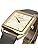 Seiko SWR090P1 Women's Quartz Watch, Square Design, Gold, Gray Leather Band, gray