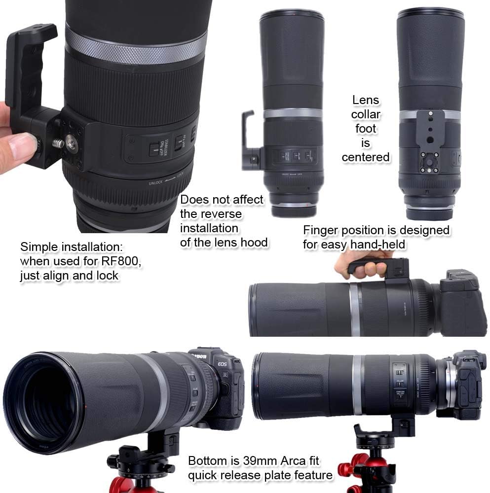 iShoot Camera Ring Tripod Leg, Tripod Mount Ring Stand, Lens Support Collar Base, Lens Bracket Lapel, Tripod Socket Leg, Compatible with Canon RF 600mm F11 IS STM and Canon RF 800mm F11 IS STM,