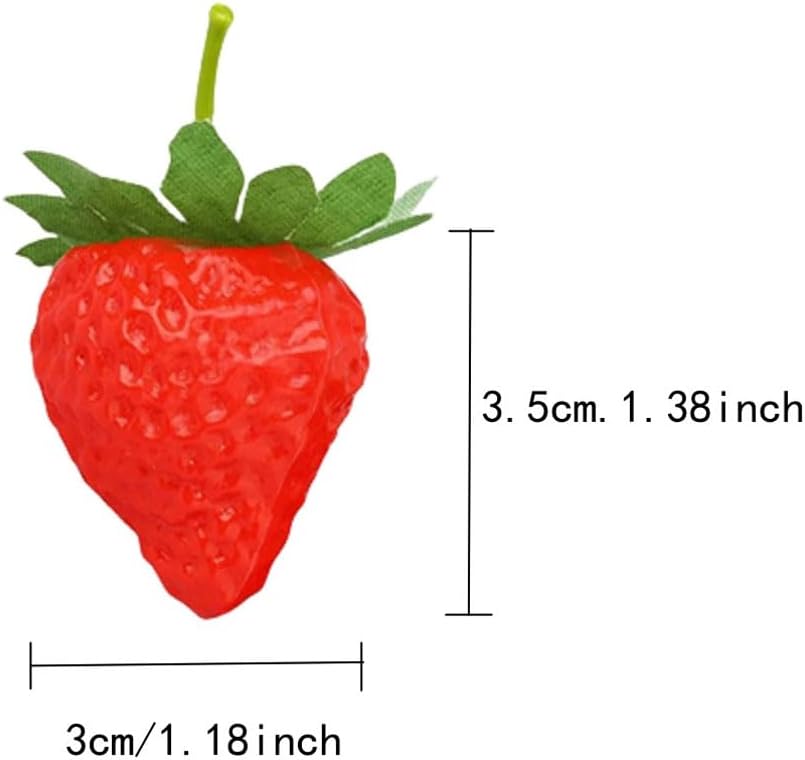 Strawberry Food Sample Models, 20 Pieces with Grit for Strawberry, Cake Shop, Fruit Shop, Display and More
