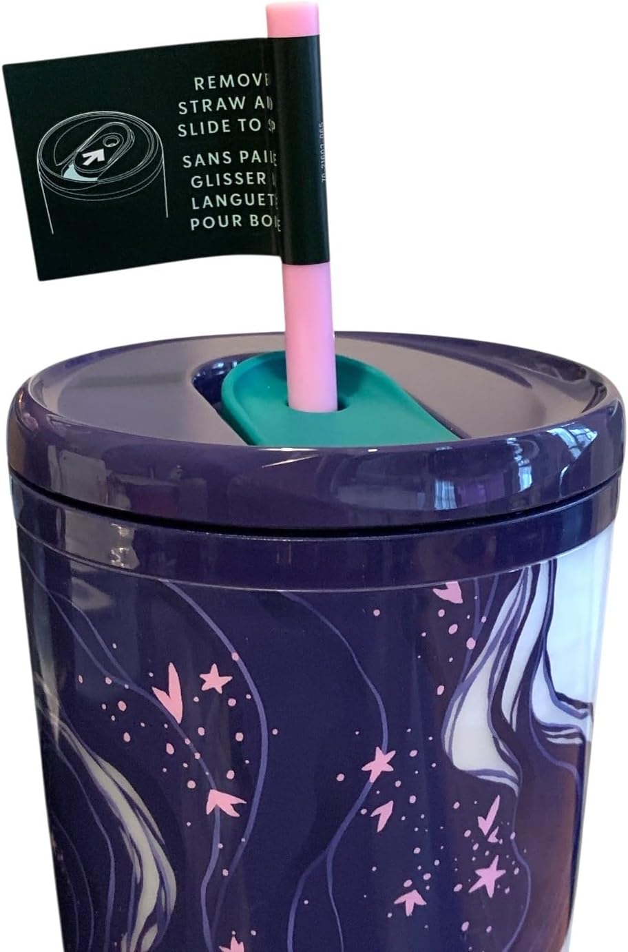 Starbucks Siren Mermaid Pearlescent Purple Venti - Vaso de doble pared con tapa para popote o sorbo 24 onzas