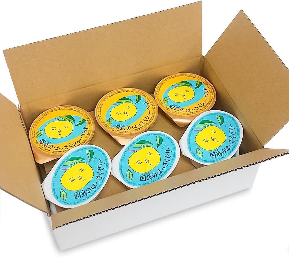 Hiroshima Mika Inoshima Husaku Jelly, 2.8 oz (78 g), 6 Pieces Hasaku Sherbet, 2.6 oz (75 g), Set of 12, tau Hiroshima Prefecture, Yachasaki Jelly, Sorbet, Souvenir